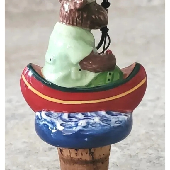Ceramic fishing Moose wine stopper vintage. Alcohol cork hand painted - Picture 4 of 6